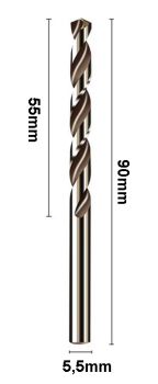 HSS Co5 - twist drill 5,5 mm made of cobalt alloy