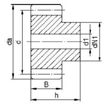 Zahnrad gerade verzahnt Modul M1 - 26 Zähne - Bohrung fi 6,35 mm