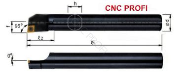 Boring bar-Rotary steel - SCLCR09 S16Q - Clamping holder fi16 mm Right - insert plate holder