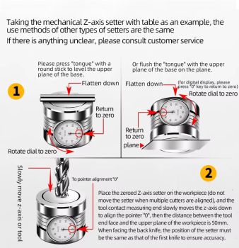 Measuring button for tool measurement with clock