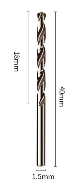 HSS Co5 - twist drill 1,5 mm for thread M2 - price for 1 piece