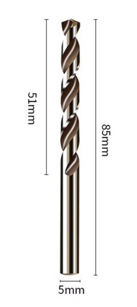 HSS Co5 - twist drill 5 mm for thread M6 - price for 1 piece