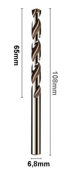 HSS Co5 -Spiralbohrer 6,8 mm für Gewinde M8 - Preis für 1 Stück