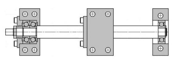 Komplet - Satz für Kugelumlaufspindel fi 32 mm - Festlager-BK20, Loslager-BF20 Spindelmutter-Spannblock NT32