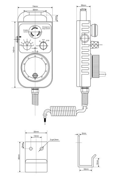 MPG handwheel - electronic pulse generator in housing